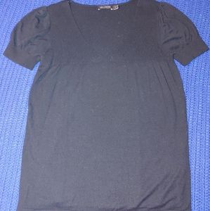 Limited Black Short Sleeve Sweater V-Neck Top